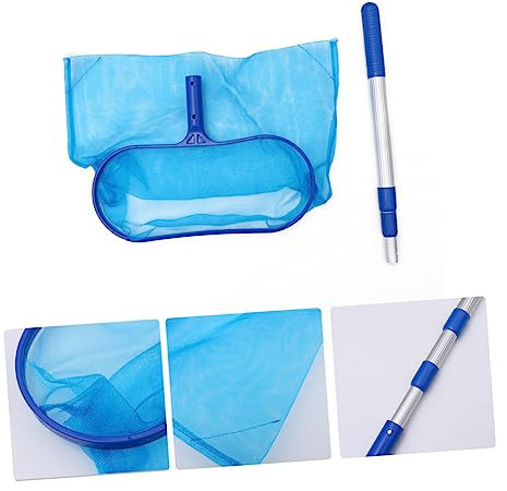 POPETPOP 1pc Leaf Rake Mesh Skimmer Cleaner with Telescopic Rod for Swimming Pool Lightweight Pool Cleaning Net for Removing Leaves and Debris Portable Design