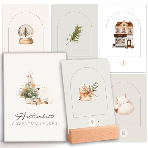 Adventskalender 2026 Frauen mit 24 Achtsamkeitsübungen | Adventskalender Freundin mit Motivationskarten & Ständer,Die Vorweihnachtszeit voll zu genießen,Geschenk für Frauen