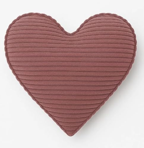 chilly pilley® Dekorative Kissen aus Cord – Mond, Herz & Wolke – Weiche Cordstoff Kuschelkissen für Kinderzimmer, Sofa & Bett – Zierkissen (Rosa, Herz)