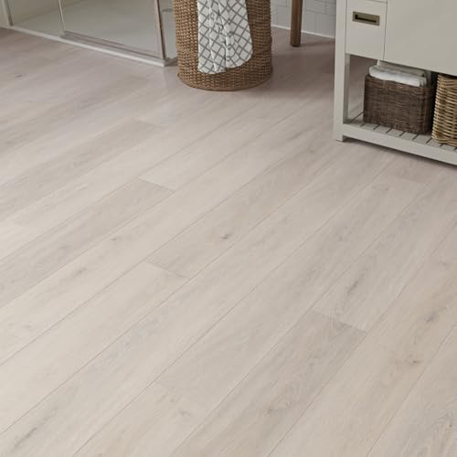 LVT Luxury Vinyl Plank Flooring Waterproof Click Fit Wood Effect LVT Floor 2.63m² Pack | Office, Hallway, Kitchen, Dining Room LVT Flooring Pack (Pale Driftwood)
