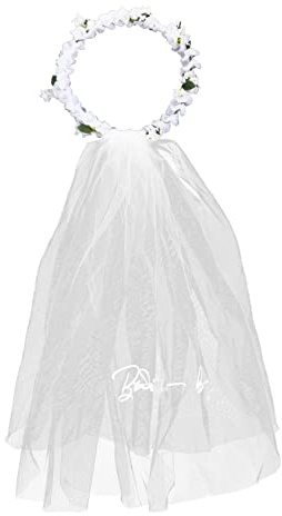 Homoyoyo Braut Blumenkranz mit Zartem Schleier Künstlicher Haarschmuck Elegant und Realistisch Blütenkrone für Hochzeit Brautaccessoire für Besondere Anlässe