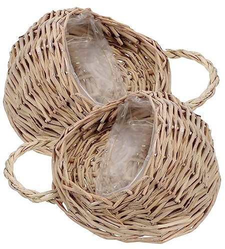 EPIGEIST Wandkorb Holz Hängend, Platzsparend für Wanddekoration | 2 Stück, Eingang und Türhänger, für Pflanzen und Künstliche Pflanzen, Natürlich Elegant