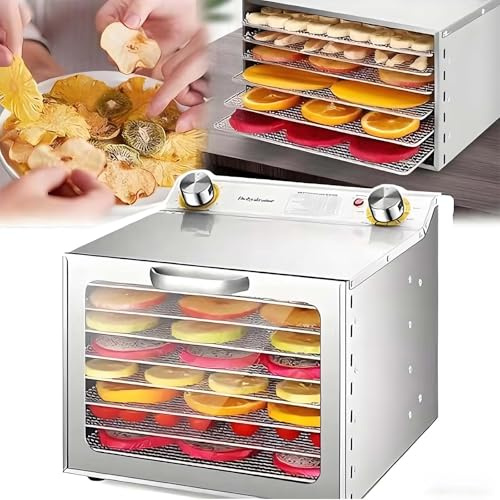 SIEEOUR Deshidratador De Alimentos Eléctrico Con Bandejas Acero Inoxidable, Un Deshidratador De Alimentos Gran Capacidad Para Carne Y Fruta, 400w/800w Con Temporizador Digital Para Jerky(8 layers)