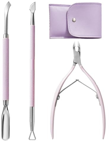 Cortador de cutículas con empujador, cortador de pinzas portátil para pedicura, herramienta de manicura con