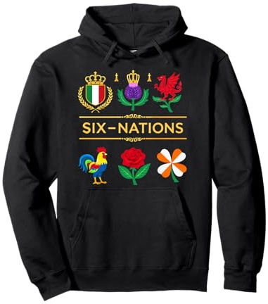 6 Nations Rugby Tournoi Six Nation's Rugbyman Supporter Fun Sweat à Capuche