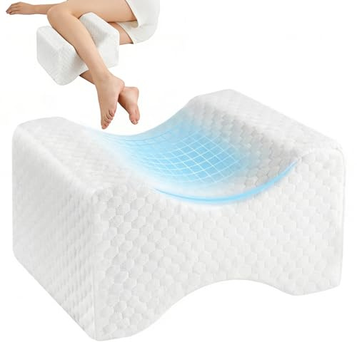 Cuscino per ginocchia per dormire di lato, cuscino per gambe in memory foam con fodera lavabile, cuscino di supporto per allineamento delle gambe per alleviare dolori alla schiena, all'anca e alle