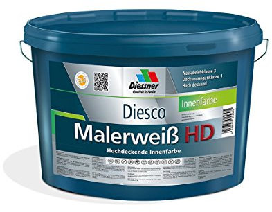 Diesco Malerweiß HD Hochdeckende Innenfarbe Wandfarbe (12.5 Liter)