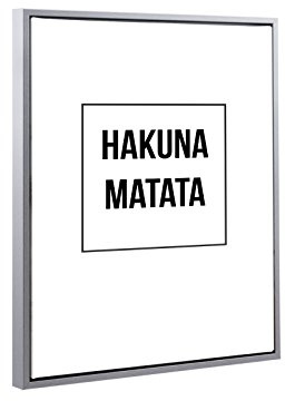 Bildershop-24 Schattenfugenrahmen Set Lemgo Alu geschliffen (Dekor) mit Keilrahmen Leinwand Bild Druck Motiv: Hakuna Matata 40x50cm