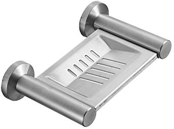 Leekayer Seifenschalen Badaccessoires Seifenablage, Stahl, 12,4 cm gebürstetes Nickel Bad Wandhalterung Seifenschale