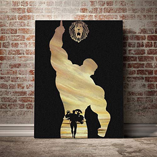 Tpqoaa Leinwandbild Watercolor Premium Leinwanddruck Escanor Seven Deadly Sins 55x73cm Leinwanddruck，abstraktes Bild，Für Schlaf-Und Wohnzimmer