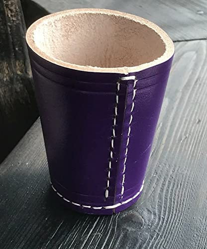 Leder Würfelbecher Color 9cm Lila- Purple (lila)