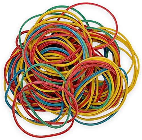 200 gomas elásticas para el hogar, el trabajo, la oficina, duraderas y resistentes, ancho 3 mm, diámetro 50 mm, colores del arco iris, 150 g