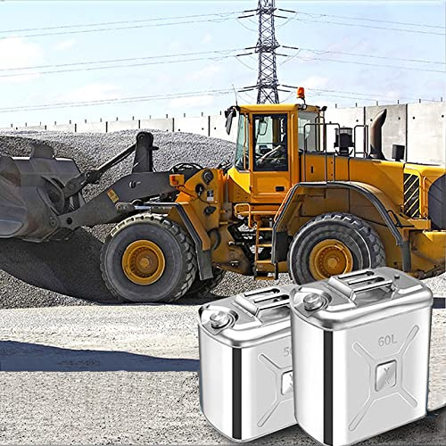 Benzinkanister Edelstahl Kraftstoff Kanister 40l 50l 60l Dieselkanister wasserkanister Dieseltrommel Reservekanister Ersatzstofftank Mit hahn Garten Zubehör (Color : Sus201, Size : 40L)