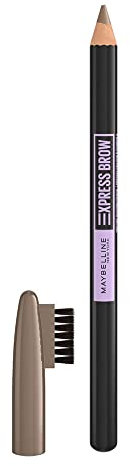 Maybelline New York Lápiz para cejas, súper pigmentado y difuminable, fórmula con aceite de coco, punta templable y peine, Express Brow Shaping Pencil, tonalidad: 03 Soft Brown