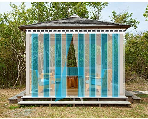 SYFXZZDS Tenda a Striscia in PVC Impermeabile Tenda Porta a Strisce Plastica Facile Installazione per Magazzini, Centri Commerciali, Terrazza, Personalizzato (Color : Blue, Size : 90x200cm 6pcs)