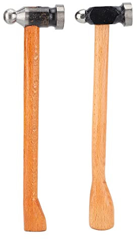 2 Pezzi Martello a Palla, Ergonomico Strumento di Hardware, Martelli per la Forgiatura dell'acciaio al Carbonio, Piccolo Martello Rotondo per Macchinisti Metalmeccanici Fai-da-te Artigiani