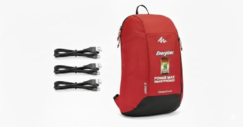 Energizer - Lot de 3 Câbles Micro-USB 1,2 m - Charge & synchonisation (2,4 A/480 Mbps) pour téléphones mobiles + Sac à dos 10L