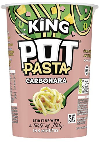 Pot Pasta King Creamy Carbonara instant hot snack from the nation's favourite instant noodle brand* quick snacks for when you need filling up Instant Noodle 69 g