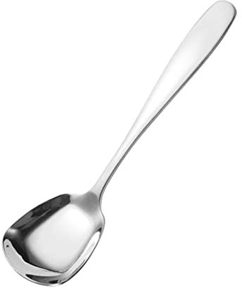 Cucchiaio da minestra quadrato, in acciaio , cucchiaio da tavola, cucchiaio da tavola, cucchiaio da portata grande, cucchiaio da zuppa profondo, argento