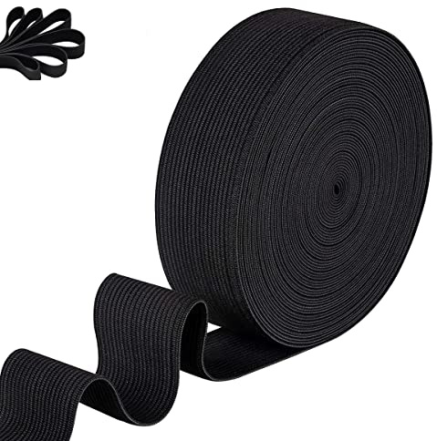 sinzau Gummiband, 10 m Nähen Gummibänder, Breite 20 mm für Hosen, Nähen, DIY Handgemacht, Schwarz
