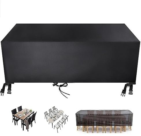 Leju Art Abdeckung Gartenmöbel Winterfest 180x120x100cm/LxWxH 420D Oxford Gewebe Abdeckung für Gartenmöbel UV-Beständiges Rechteckig/Quadrat Abdeckplane Gartenmöbel Wasserdicht-Schwarz