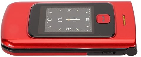Dpofirs 4G Senior Flip Phone Unlocked, Dual SIM Card Big Button Senior Basic Phone Clear Sound Seniors Cell Phone for Elderly Gifts, 4800mAh, E-book, Dual Screen, SOS (Red)