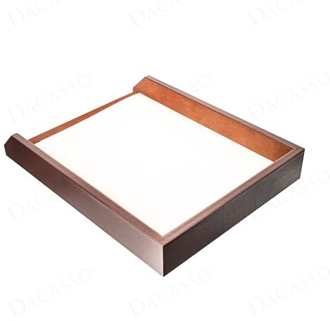 Dacasso Luxuriöser Briefablage und Papier-Organizer aus Leder, Schokoladenbraun