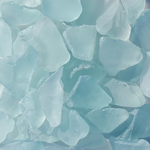 QYGL Sea Glass Block - 1LB Turquoise Frosted Sea Glass - Vase Filler and Aquarium Ornament, DIY Craft Supplies for Art, Sea Glass Decor, Beach Weddings, and Home Decor