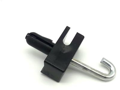 100x Spanndraht Schwarz Kunststoff mit Edelstahl Nagel Maschendraht Zaun Spanndrahthalter Pfosten Geflecht Zubehör