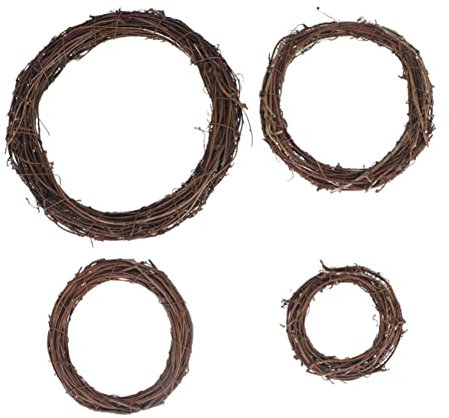 MAGICLULU 4stücke Teiliges Unvollendeter Natürlicher Rattan- Für -Dekorationen Im Amerikanischen Landhausstil Durchmesser Gemischte Für Hochzeiten Weihnachten Und Partys