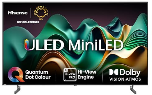 Hisense 65 inch Smart TV 65U6NQ MiniLED QLED 4K UHD, Dolby Vision Atmos, Hi View Engine, AI MEMC Sport Mode, HDR, VIDAA with Youtube, Netflix, Disney+, Channel +V (2024 Model)