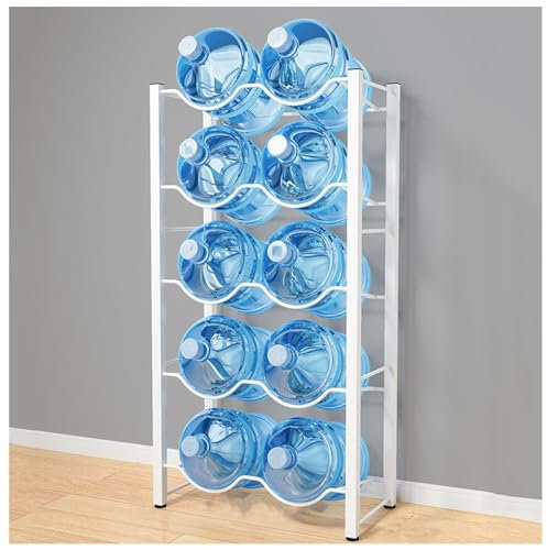 Soporte para Jarra de Agua de 5 galones, Estante de Almacenamiento para Botellas de Agua, Organizador apilable para dispensador de gabinete de Agua, Soporte para Botellas de Agua Resistente