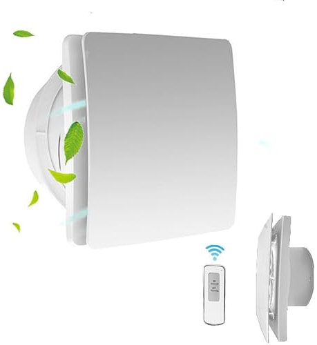 Weyot Extractor Baño Extractores De Aire Baño Ventilador Baño con Mando A Distancia De Bajo Ruido (con Trampilla De Reflujo), Apto para Baños, Cocinas, Aseos Y Áticos,4 Inch Model