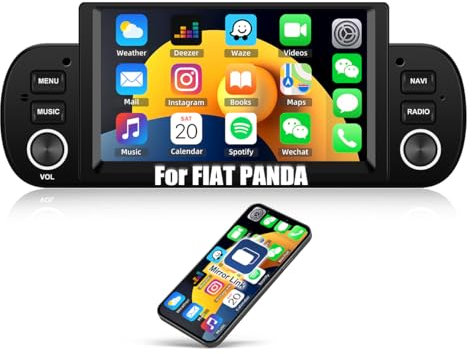 CAMECHO 1+32G Android 15 Autoradio per FIAT Panda 2013-2020 con Navi, 6.2 Pollici Stereo Auto Bluetooth 2 Din con Schermo WiFi MirrorLink FM RDS Bluetooth e USB