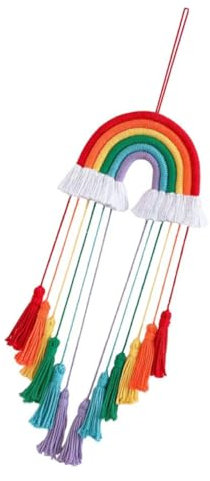 STOBAZA Regenbogenfarben Quastenornament Basteln Zum Aufhängen Zu Hause Raumdekoration Zarter Regenbogenanhänger Festivalgeschenk