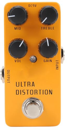 Verzerrungspedal, Aluminiumlegierung, High-Gain-Verzerrungsgitarrenpedal, Gitarrenverzerrungspedal mit True Bypass, DC9V-Gitarren-Multieffektpedal für E-Gitarre