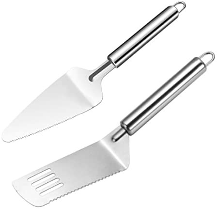 BEAHING Cake Knife, Cake Spatulas Set Stainless Steel Wedding Cake Cutter Multi-functional Pie Server for Lasagna Cutting 2Pcs, Pie Server