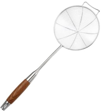 MagiDeal Colador de acero inoxidable, espumadera de alambre, cuchara coladora de pasta, colador asiático, cucharón para freír albóndigas, pasta en olla, 15.5x45cm
