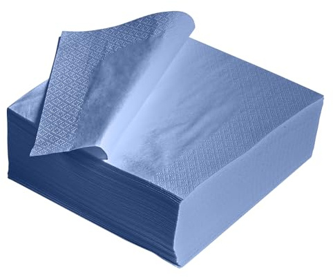 100PK Blue Paper Serviettes Soft Napkins 40x40cm 2PLY Kitchen Tissue Paper Disposable Tableware Parties Events Hotel Catering