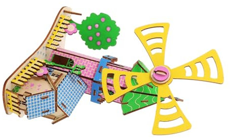 TOBBOMEY Holzpuzzle Windmühlenhaus DIY Modell Aus Langlebigem Holz Stabiles Bauset Für Dekoration Zu Hause Büro Und Party Leichtes Praktisches Puzzle Für Erwachsene