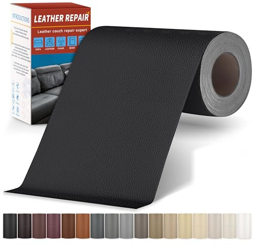 Leder Reparatur Set, Kunstleder Selbstklebend Reparaturset Schwarz | 10x200cm Kunstleder Reparaturset, Kunstleder Flicken Selbstklebend Patch für Autositze, Sofa, Jacken, couch, Möbel