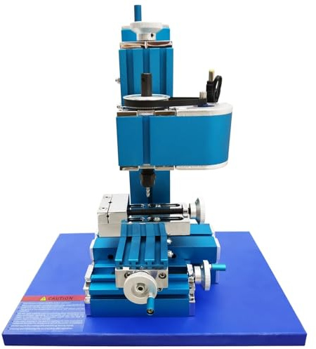BEILOCKERY AC100V-240V Mini Drilling and Milling Machine 24W Soft Metal Working Mill/Drill Teaching Drilling and Milling Machine for Students and Hobbyists
