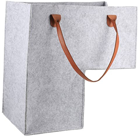 HOODANCOS Panier à Linge Pliable Grand Fourre-tout Utilitaire En Feutre Gris, Léger Et Spacieux, Organiseur D’escalier Pour Vêtements Et Jouets Maison, Rangement Pratique