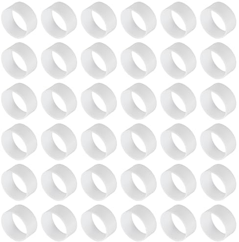 sourcing map 60Pcs Silicone Rubber Bands,15mm/0.6 Rubber Bands Rings Cable Ties Strong Elastic Bands Non-Slip for Cord Wrapping Bag Wraps, White