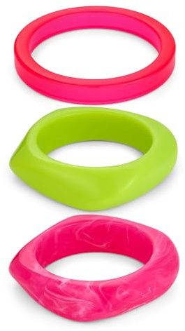 LILIE&WHITE Damen Resin Armreif Set, Elegante Multicolor Armbänder aus Kunstharz, Modisches Accessoire für den Alltag, Geschenkidee Armreif für Frauen