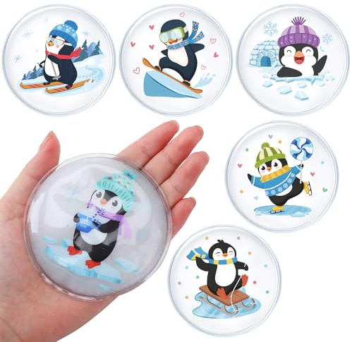 Newofview 6 Stück Handwärmer Kinder, Taschenwärmer Wiederverwendbar Fingerwärmer für Unterwegs Pinguin Taschenwärmer Kinder und Erwachsene