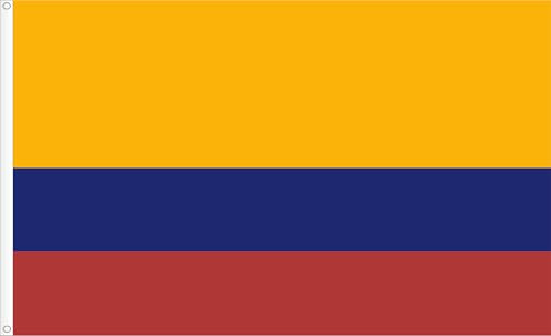 BANDERA DE COLOMBIA. CALIDAD RASO PREMIUM. TAMAÑO GRANDE 150X90 CM.