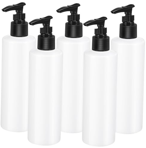 TOPPERFUN 5pezzi Bottiglie Dispensing Con Pompa in Plastica Flaconi Vuoti Portatili Per Viaggio Contenitori Multiuso Per Lozioni Sieri Per Bagno e Cura