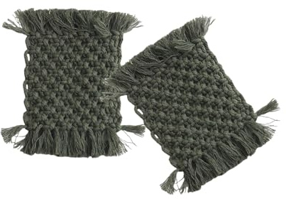 2 sottobicchieri colorati all'uncinetto, in corda di cotone, tessuto a mano, tovagliette per casa e ufficio, lavabili