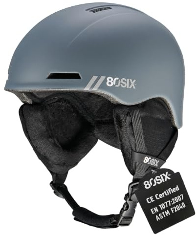 80SIX Snow Helmet – Lightweight Comfortable Adjustable Ski and Snowboard Helmet with Ventilation, Removable Ear Pads and Warm Liner, In-Mould PC Shell for Men, Women and Youth